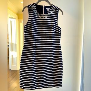 J Crew Shift Dress with Jeweled Neckline Size 6